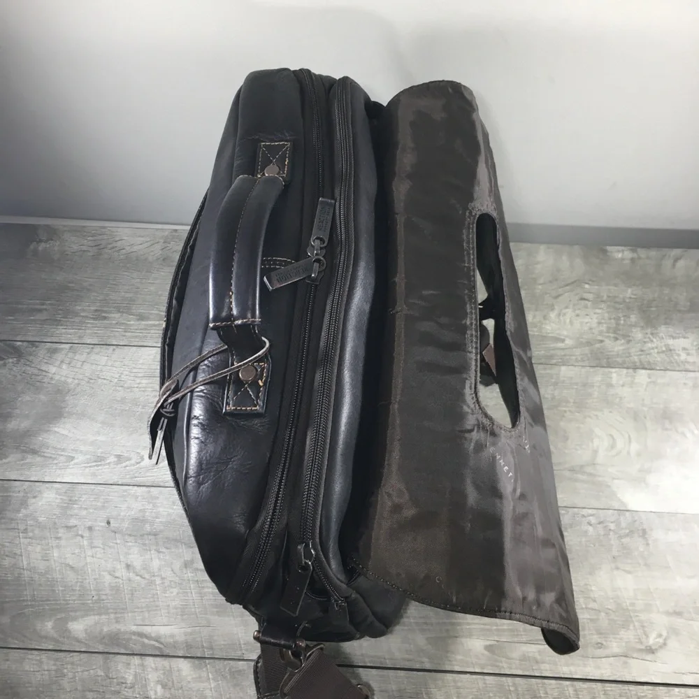Reaction Kenneth Cole Show Business Leather Briefcase Laptop Shoulder Flap Bag